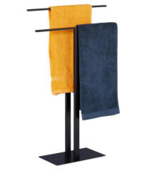 Relaxdays Törölközőtartó T-Design fekete 82x50x19 cm 10031361