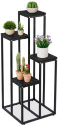 Relaxdays Modern lépcsős virágtartó 4 polccal fekete 100x40x40 cm 10038796_46
