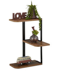 Relaxdays Indusztriális kis fali sarokpolc barna-fekete 10033884