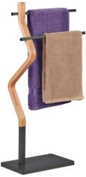 Relaxdays Törülközőtartó hajlított stílusban natúr-szürke 85x43, 5x20 cm 10046877