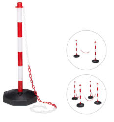 Relaxdays Műanyag 1 db terelőoszlop lánccal 10020484_302