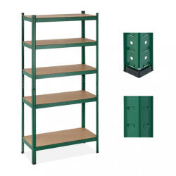 Relaxdays Zöld nagy teherbírású szerszámszekrény 5 polcos 180x90x40 cm 10043657