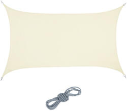 Relaxdays Téglalap alakú napvitorla krémfehér 3x4 m 10037838