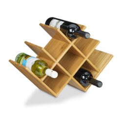 Relaxdays Bambusz palacktartó 8 palackhoz 31, 5x47x16, 5 cm 10020324
