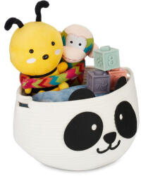 Relaxdays Kerek szövet játéktároló kosár panda motívummal 24, 5x35 cm 10044986
