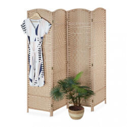 Relaxdays Bonita összecsukható paraván 4 fallal fonott megjelenéssel natúr 180 cm 10042338