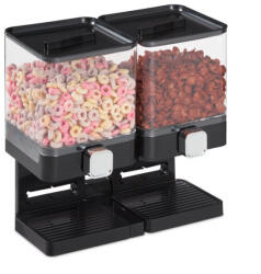 Relaxdays Dupla müzliadagoló 31x33x19 cm fekete 10034265_46