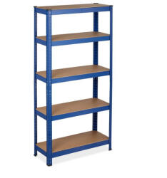 Relaxdays Nagy teherbírású szekrény 5 polcos 150x75x30 cm 875 kg kék 10034153
