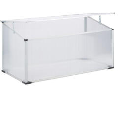 Relaxdays Mini melegház átlátszó 100x50x40-50 cm 10022823