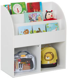 Relaxdays Fehér gyermek könyvespolc 78, 5x72x33, 5 cm 10050154