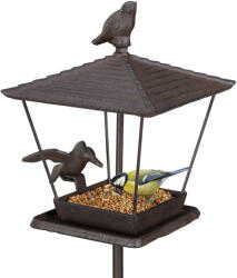 Relaxdays Öntöttvas madáretető földbe szúrható tüskével barna 10044865