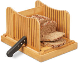 Relaxdays Bambusz Kenyérvágást segítő eszköz morzsatartóval 10027486