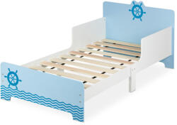Relaxdays Tengerész gyerekágy kék-fehér matrac nélkül 10038413