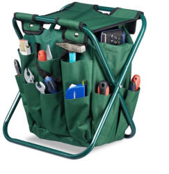 Relaxdays Összecsukható kerti szék és szerszámtartó 10020714