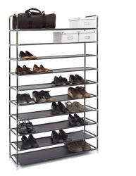 Relaxdays Cipőtartó 50 pár cipőhöz fekete 175, 5 x 100 x 29 cm 10019127_sw