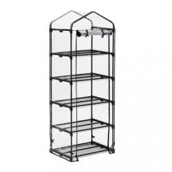 Relaxdays Fóliasátor 5 szintes üvegház erkélyre fekete 192x69x50 cm 10035688