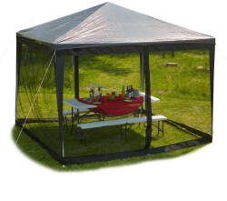 Relaxdays Szúnyogháló 3x3 m-es pavilonhoz fekete 10026349