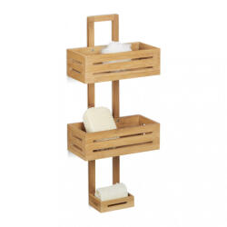 Relaxdays Bambusz zuhanypolc 3 kosárral 65x28x15, 5 cm 10020311