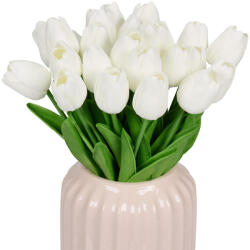 Relaxdays Tulipánok művirág 24 darabos készletben fehér 10050345_49