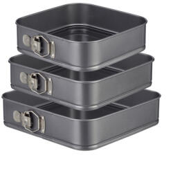 Relaxdays Négyzet alakú sűtőforma 3 db-os szett 10027891