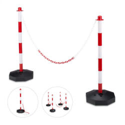 Relaxdays Műanyag 2 db terelőoszlop lánccal 10020484_303