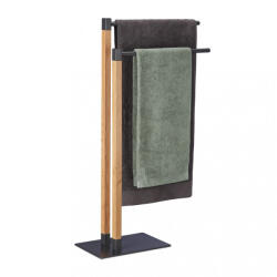 Relaxdays Modern szabadon álló törölközőtartó antacit-natúr 83, 5x51, 5x20 cm 10038010