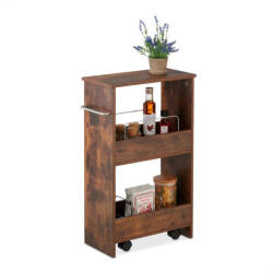 Relaxdays Niche keskeny zsúrkocsi 3 szinttel 66, 5x42x20 cm 10049657_470