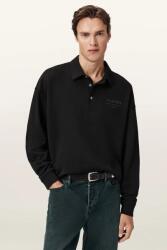 AllSaints pamut melegítőfelső XANDER fekete, sima, M020NC - fekete M