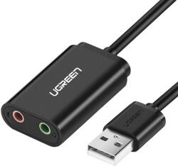 UGREEN 15cm USB külső hangkártya (Fekete) (30724B)