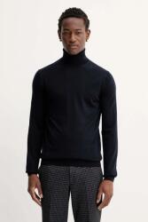 HUGO BOSS gyapjú pulóver könnyű, rózsaszín, garbónyakú - sötétkék XL