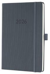 Sigel Határidőnaptár 2026 heti SIGEL A/5 kemény borító, Conceptum sötét szürke (C2666)