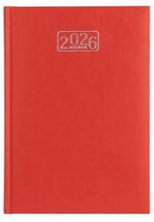 Victoria Határidőnapló 2026 napi A/5 VICTORIA OFFICE Chrono piros, félórás, 7-23.00