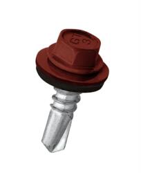 Koelner RAL 3009 Rozsdapiros hatlapfejű önfúró csavar Fához + EPDM alátét 4, 8x35 mm (50323)