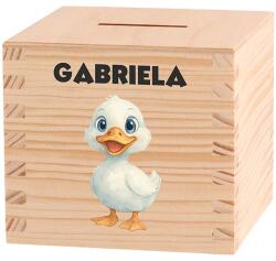 ATMOWOOD Gyerek fa persely - Állatok a folyóparton Válasszon egy állatot: Kacsa (Skarbonka 9,5x9,5)