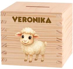 ATMOWOOD Gyerek fa persely - Kölyökállatok a farmon Válasszon egy állatot: Bárány (Skarbonka 9,5x9,5)