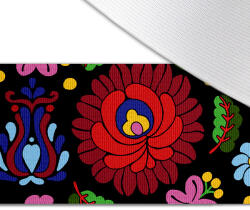 Takoy Nyomtatott dizájnos gumi 5cm magyar hímzés utánzat fekete alapon