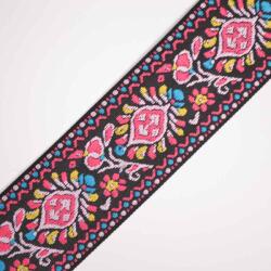 Takoy Hímzett heveder 5 cm folk rózsaszín