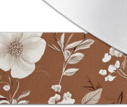 Takoy Nyomtatott dizájnos gumi 5cm fehér virágok Via mocha mousse alapon