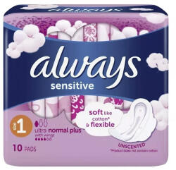 Always Egészségügyi betét ALWAYS Sensitive ultra normál plus 10 darabos (C02132) - papir-bolt