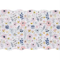 Takoy Elasztikus csipke 8 cm mini virágok pasztell rózsaszín