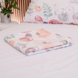 Takoy Prémium pamut-szatén lepedő, 250×250 cm, festett virágmintával, SARA
