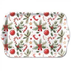 Ambiente B. V Karácsonyi fenyőágas - nyalókás műanyag kistálca 21x13 cm - Christmas Elements (VR-33720290)