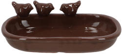 Esschert Design Kerámia madáritató és etető tál, ovális, barna (FB647-B) - naturebrand