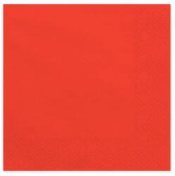 PartyDeco Szalvéta 33x33cm egyszínű 20db Piros (LUFI401645)