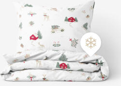 Goldea lenjerie de crăciun de pat flanel - crăciun tradițional 200 x 220 și 2buc 50 x 70 cm Lenjerie de pat
