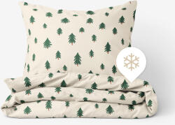Goldea lenjerie de pat flanel - brazi pe bej natural 220 x 240 și 2buc 50 x 70 cm Lenjerie de pat