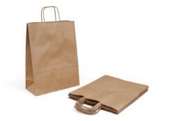 Szidibox Karton Sodrottfüles papírtáska, papírszatyor 26x35+12cm barna 100db/csomag (SZID-02546)