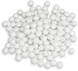  Polisztirol golyó MINI csillámos - FEHÉR - kosarbolt