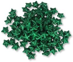  Polisztirol csillag kicsi csillámos - SÖTÉTZÖLD - kosarbolt