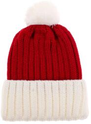 Snazzy Santa Klasszikus kötött Mikulás sapka - piros-fehér, pomponnal